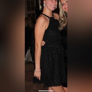 Express Black Sheath Halter Sleeveless